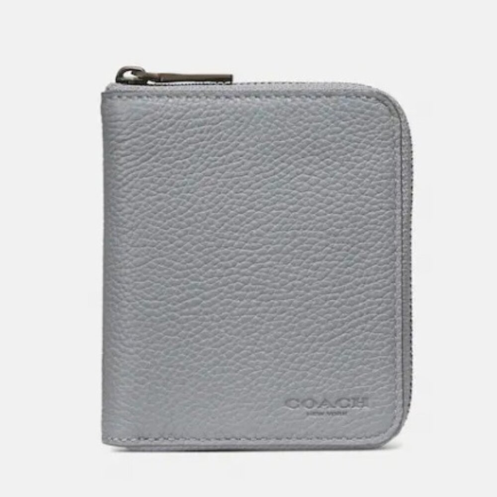 NWT Coach Heather Grey Small Zip Around Wallet